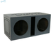 DEEJAY LED 2X10EPOXY Double 10-in Center Port Vented Round Empty Car Bass Speaker Box w/Epoxy Coated Exterior