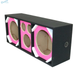 DEEJAY LED D10T2H1PINK Two 10-in Woofers plus Two Tweeters and One Horn PINK Empty Chuchera Speaker Enclosure w/Dual Port