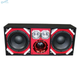DEEJAY LED TBH10RED Loaded Box w/Two Despacito Heavy Duty 10-in Woofers One Horn and w/Two Bullet Tweeters RED