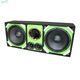 DEEJAY LED TBH12GREEN Loaded Box w/Two Despacito Heavy Duty 12-in Woofers One Horn and w/Two Bullet Tweeters GREEN