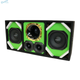 DEEJAY LED TBH6GREEN Loaded Box w/Two Despacito Heavy Duty 6-in Woofers One Horn and w/Two Bullet Tweeters GREEN