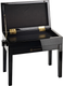 K&M 13950.100.21 Black Matte Black Velvet Complete Piano Bench