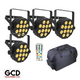 GCD Package 6: Chauvet DJ SlimPAR Q12 BT Bluetooth Wash Lights with Infrared Remote Control & Carry Bag Package