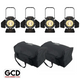 Chauvet DJ EVE TF-20X Black Soft Edge Accent Fresnel Luminaires with Lighting Transport Bags Package