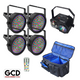 Chauvet DJ EZpar 64 RGBA Battery Powered LED Uplights with Minisystem 4-In-1 Party Laser Light Package