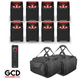 Chauvet DJ Freedom Par T6 Tri-Color (RGB) LED Uplight Eight Pack with Handheld Remote