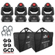 Chauvet DJ Intimidator Spot 160 ILS Compact Moving Head Lights Four Pack with Hard Shell Carry Bag