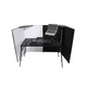 ProX XF-4X3048BMK3 Four Panel Party Black Frame Collapse and Go DJ Facade, Two Side corner Shelves, Carry Bag, 4xBlack and 4xWhite Scrims