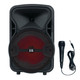  Gemini GSX-L208BTB 500 Watts 8" Backlit LED Light Show Bluetooth Rechargeable Party Speaker 