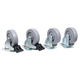 ProX Set of 4 Gray Replacement 4 inch Industrial Grade Caster Wheels Kit 