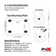 ProX Set of 4 Gray Replacement 4 inch Industrial Grade Caster Wheels Kit 