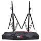 ProX Set of 2 Pro Air-Powered tripod Speaker stand in Black w/ Carry Bag