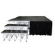ProX 32" 8ft Width Black Portable Stage Skirt Polyester Fire-Retardant Platform Skirting 