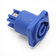ProX blue locking AC panel mount connector for touring, rental, and live event power distribution