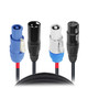 ProX XC-PWC14-XLR03 3ft PowerKon to Dual XLR combo link jumper cable for professional audio and power distribution