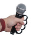 ProX GRIPMATE Hand-Gripped Slotted Microphone Knuckle Holder for Enhanced Performance BLK