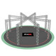ProX circular exhibit booth truss system with integrated display platform and aluminum truss framework for trade shows, conventions, expos, and branded activations