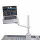 ProX White Adjustable Arm Mount Mount Stand For 12-17" Laptop,VESA 75X75 and 100X100 fit 17-32" Monitor, For DJ Flight Case/Table
