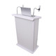 ProX Maestro Multi-Media Lectern Podium For LED Flatscreen TVs up to 32" with 2 Gooseneck Mic Stands White Finish