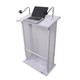 ProX Maestro Multi-Media Lectern Podium For LED Flatscreen TVs up to 32" with 2 Gooseneck Mic Stands White Finish