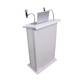ProX Maestro Multi-Media Lectern Podium For LED Flatscreen TVs up to 32" with 2 Gooseneck Mic Stands White Finish