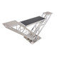 ProX aluminum truss DJ table with center controller platform and elevated side shelves for monitor speakers and lighting fixtures