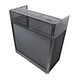 ProX VISTA DJ Booth Facade Table Station with White and Black Scrim kit and Padded Travel Bag | Black Hardware