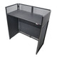 ProX VISTA DJ Booth Facade Table Station with White and Black Scrim kit and Padded Travel Bag | Black Hardware