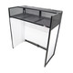ProX VISTA DJ Booth Facade Table Station with White and Black Scrim kit and Padded Travel Bag | Black Hardware