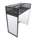 ProX VISTA DJ Booth Facade Table Station with White and Black Scrim kit and Padded Travel Bag | Black Hardware