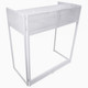 ProX Vista DJ Booth Table Work Station with White Black Scrims and Carrying Bag White Frame