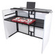 ProX MESA MEDIA MK2 DJ Facade Table Workstation Includes TV Bracket Mount White & Black Scrims and Carry Bag