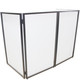 ProX Four Panel Party Black Frame Collapse and Go DJ Facade, Two Side corner Shelves, Carry Bag, 4xBlack and 4xWhite Scrims