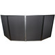 ProX Four Panel Party Black Frame Collapse and Go DJ Facade, Two Side corner Shelves, Carry Bag, 4xBlack and 4xWhite Scrims
