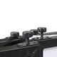 ProX Four Panel Party Black Frame Collapse and Go DJ Facade, Two Side corner Shelves, Carry Bag, 4xBlack and 4xWhite Scrims