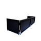 ProX Black Frame 6 Ft. foldable 4 Panel Tabletop DJ Facade Front Board booth with Black and White Scrims and poratble bag