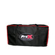 ProX Black Frame 6 Ft. foldable 4 Panel Tabletop DJ Facade Front Board booth with Black and White Scrims and poratble bag