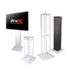 ProX Flex Totem TV - 3 Ft. to 6 Ft. Height Adjustable Totem Stand Incl. TV Mount, Foldable Base Plate and Speaker Stud