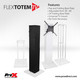 ProX Flex Totem TV - 3 Ft. to 6 Ft. Height Adjustable Totem Stand Incl. TV Mount, Foldable Base Plate and Speaker Stud