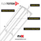ProX Flex Totem TV - 3 Ft. to 6 Ft. Height Adjustable Totem Stand Incl. TV Mount, Foldable Base Plate and Speaker Stud