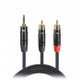 ProX XC-CMR6 6ft 3.5mm Mini TRS to Dual RCA Male Y-Cable for Smartphones, Tablets, Laptops, Mixers, DJ Controllers, and Audio Systems