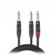 ProX XC-PYP03 3ft Dual 1/4 Inch TS Male to Single 1/4 Inch TS Male Y-Cable for Mixers, Audio Interfaces, Instruments, and Professional Audio Systems