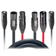 Close-up of ProX XC-TR112-XLRCAT6-05 connectors featuring PowerKon power, XLR audio, and CAT6 network connections combined into a single hybrid cable.
