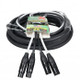ProX XC-DXLR25 Professional Dual XLR Balanced Audio Cable with Oxygen-Free Copper Conductors for Studio and Live Sound Systems