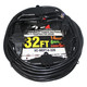 ProX 32ft outdoor power extension cable coiled with locking weather-resistant connectors for professional lighting and power distribution applications.