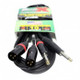 ProX XC-DPXM10 Dual 1/4 Inch TS Male to Dual XLR Male Unbalanced Audio Cable with Oxygen-Free Copper Conductors and Braided Shielding