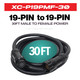 ProX 30-foot 19-pin extension cable for touring, theatrical, and live event power distribution