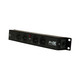 Front panel view of 4-outlet Edison power distribution box with numbered outlets for organized power management