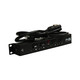 Compact powerCON TRUE1 pass-through power distribution box with four NEMA 5-20R Edison outlets
