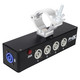 ProX BOX power center mounted with truss clamp for organized stage power distribution